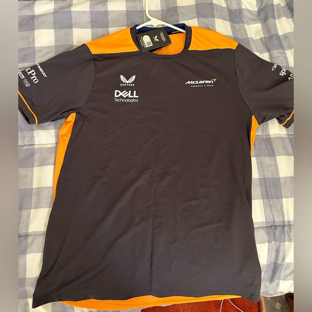 McLaren F1 Team Official Product. Castore Athletic Material Shirt. Size L. NWT!